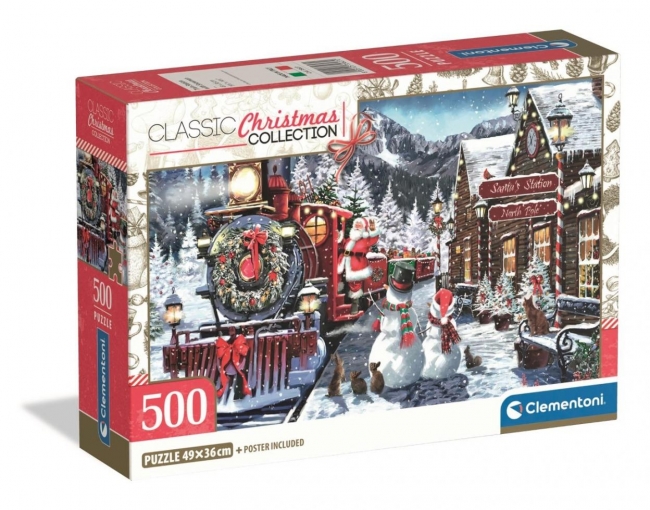Puzzle 500 Xmas Coll. Train Station Snowman