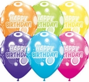 Balon gumowy Godan Happy Birthday pastel mix tropikalny mix 280 mm 11cal (17927)