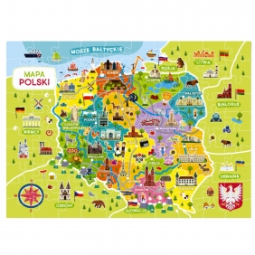 Puzzle - Mapa Polski, 100 el.