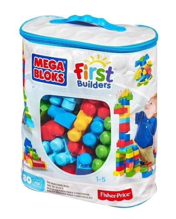 <img src='https://webimage.pl/pics/271/3/d0065541083271.jpg' style='height:440px' /> Mega Bloks Klocki w torbie 80 el. niebieskie
