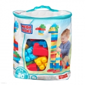 Mega Bloks - Klocki 80 elementów - niebieska torba (CYP72/DCH63)