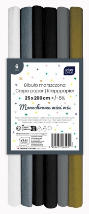 Bibuła marszczona Monochrome mini, 6szt