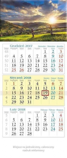Kalendarz trójdzielny 2018 - Góry KT7