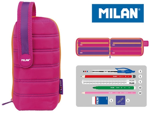 Multipiórnik MILAN owalny z 4 piórnikami COLOURS róż