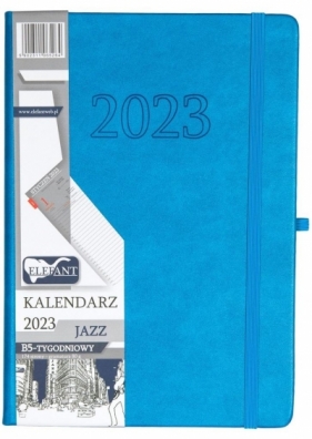 Kalendarz 2023 B5 tyg. Jazz niebieski ELEFANT
