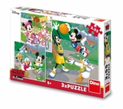 Puzzle 3x55 Myszka Miki Sportowcy