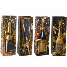 Torebka prezentowa na butelkę 35x12x9cm MIX