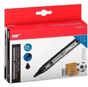 Marker permanentny 2,0/3,0mm czarny (12szt)