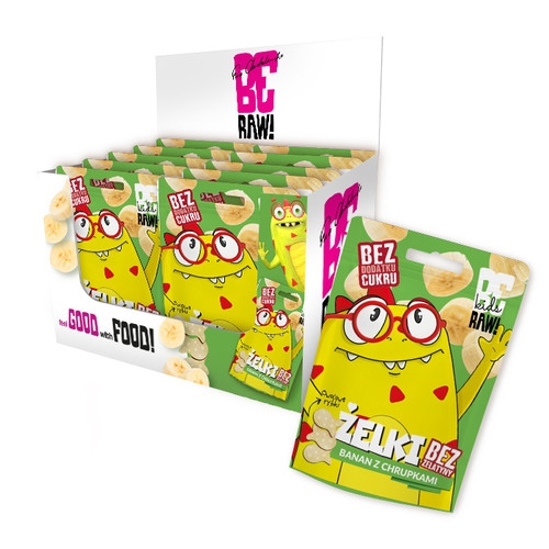 Zestaw BeRAW Kids Żelki Banan z chrupkami - 35g (10 szt)