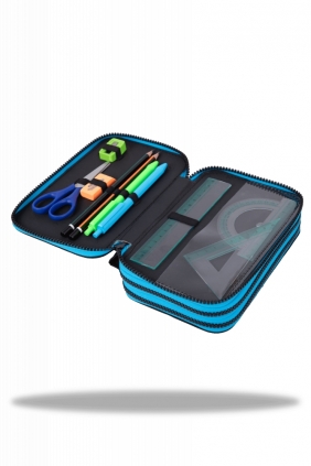 Coolpack, Piórnik potrójny z wyposażeniem Jumper 3 - Game Over Gradient Blue (F067008)