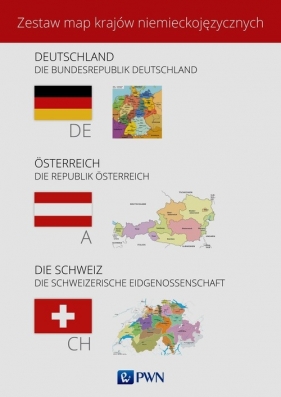 Zestaw plakatów mapy krajów niemieckojęzycznych