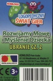 Karty Rozwijamy mowę i myślenie dziecka Ubranie część 2