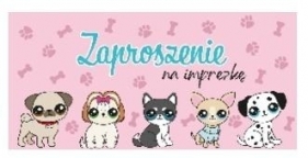 Zaproszenie pieski z kopertami 5szt