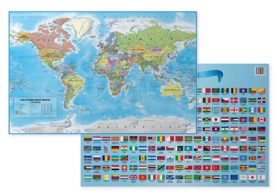 Świat Polityczny z flagami 1:70 000 000 mata