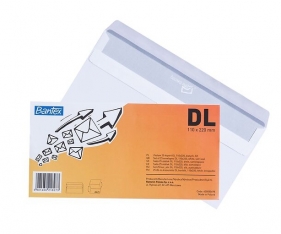 Koperta Bantex DL, SK folia, 25 szt. - biała