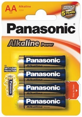 4 x Panasonic alkaline power LR6/AA (blister)