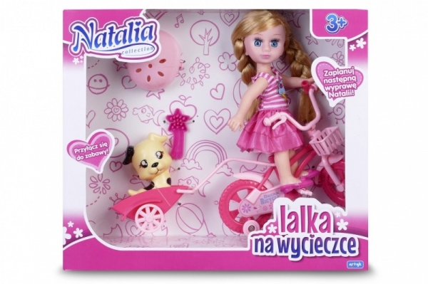 Lalka Natalia z rowerem i pieskiem (120411b)
