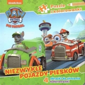 Książeczka z puzzlami. Niezwykłe pojazdy piesków - Praca zbiorowa