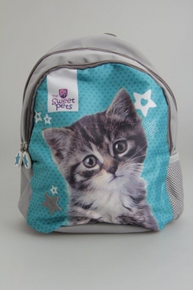 Plecak mały Sweet Pets Kot szaro-niebieski - <br />