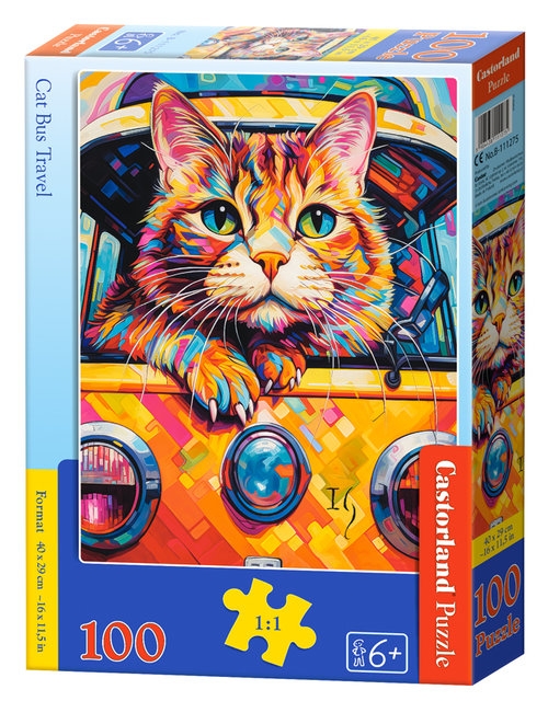 Puzzle 100 Cat Bus Travel