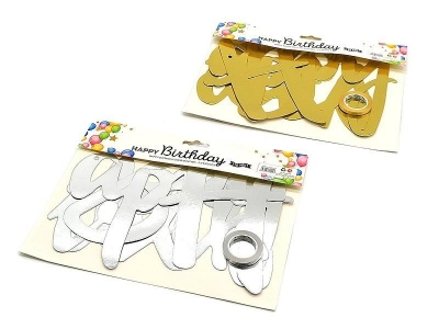 Girlanda urodzinowa Happy birthday 25x20cm MIX