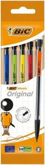 Ołówek automatyczny Matic z gumką HB 5szt BIC