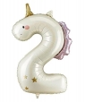 Balon foliowy Cyfra 2 Jednorożec 93cm