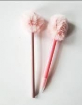 Zestwa: Długopis+ ołówek futro (róż)