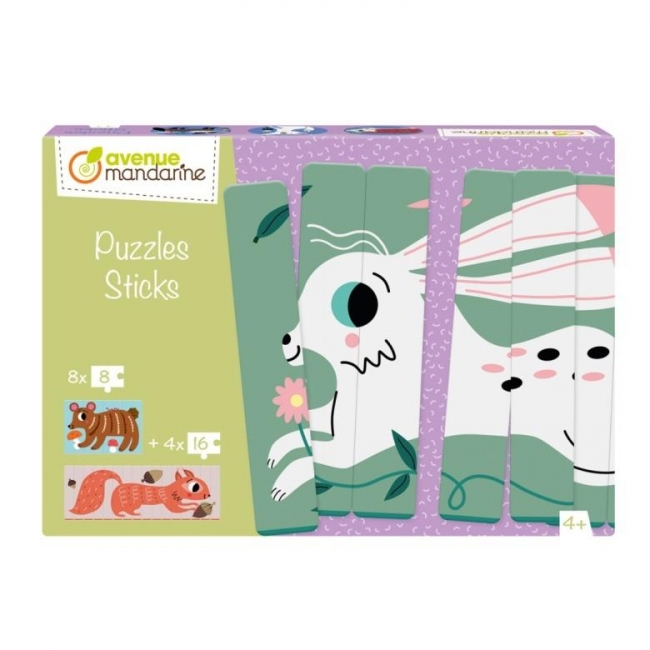 <img src='https://webimage.pl/pics/276/0/d3609510500276.jpg' style='height:440px' /> Puzzle w paski - Zwierzęta z lasu