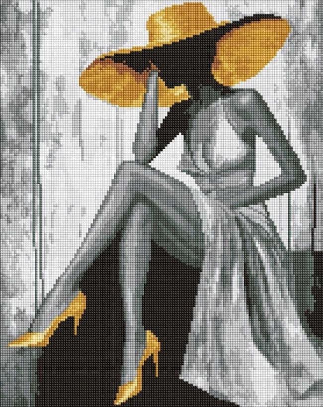 <img src='https://webimage.pl/pics/276/0/d4823104380276.jpg' style='height:440px' /> Diamentowa mozaika - Złota Pani 40x50cm