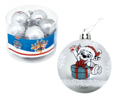 <img src='https://webimage.pl/pics/276/0/d8430957140276PW14027.jpg' style='height:440px' /> Bombki Psi Patrol 6cm 10szt srebrne
