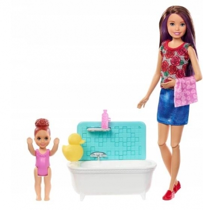 Barbie Opiekunka (szatynka) - kąpiel z bąbelkami (FHY97/FXH05)
