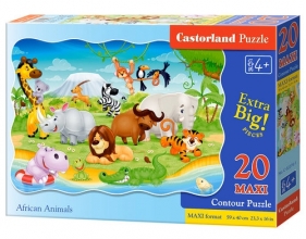 Puzzle maxi konturowe: African Animals 20 elementów (02276)