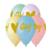Balon gumowy Godan Oh Baby! pastelowy 5 szt. mix 33 cm (GS120/925)