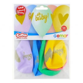 Balon gumowy Godan Oh Baby! pastelowy 5 szt. mix 33 cm (GS120/925)
