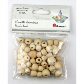 Koraliki drewniane okrągłe 60szt