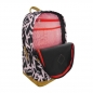Plecak dwukomorowy czarny różowe Kreski (0009-0098)