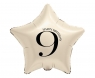 Balon foliowy Gwiazda kremowa cyfra 9 44cm