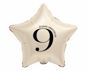 Balon foliowy Gwiazda kremowa cyfra 9 44cm