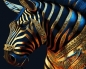 Malowanie po numerach + złota farba - Złota zebra