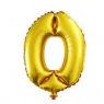 Balon foliowy złoty cyfra 0, 34cm