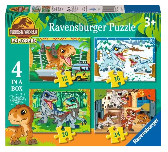 <img src='https://webimage.pl/pics/279/0/d4005555040279--5.png' style='height:440px' /> Ravensburger, Puzzle 4w1: Jurassic World Explorers (12004027)