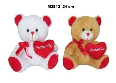 Misie z serduszkiem 24cm MIX