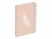 Brulion z gumką Piórko 13x18cm 120 kartek gładki