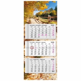 Kalendarz 2026 trójdzielny główka płaska Krajobraz