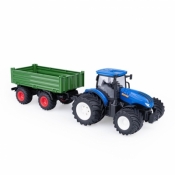 Flota miejska - Traktor RC niebieski + przyczepa