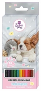 Kredki ołówkowe trójkątne, 12 kolorów - The Sweet Pets