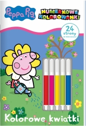 Peppa Pig. Numerkowe kolorowanki. Kolorowe kwiatki - Opracowanie zbiorowe