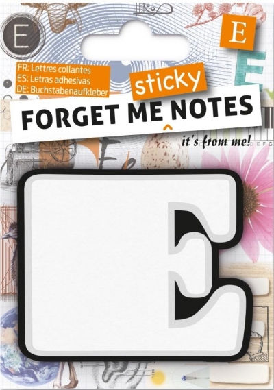 Forget me sticky - notes kart samoprzylepnych litera E