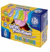 Farby plakatowe Astra, 6 kolorów x 20ml - pastelowe (301121001)